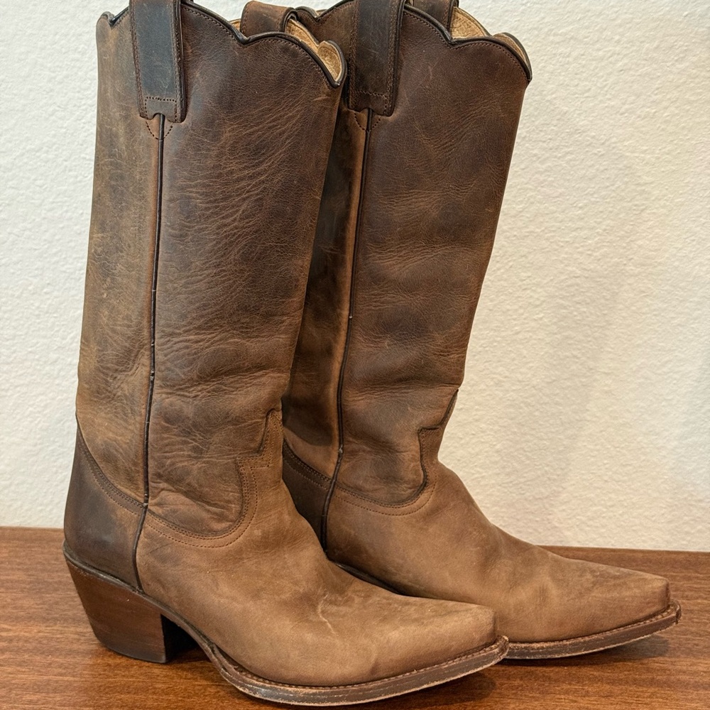 Brown Leather Cowboy Boots